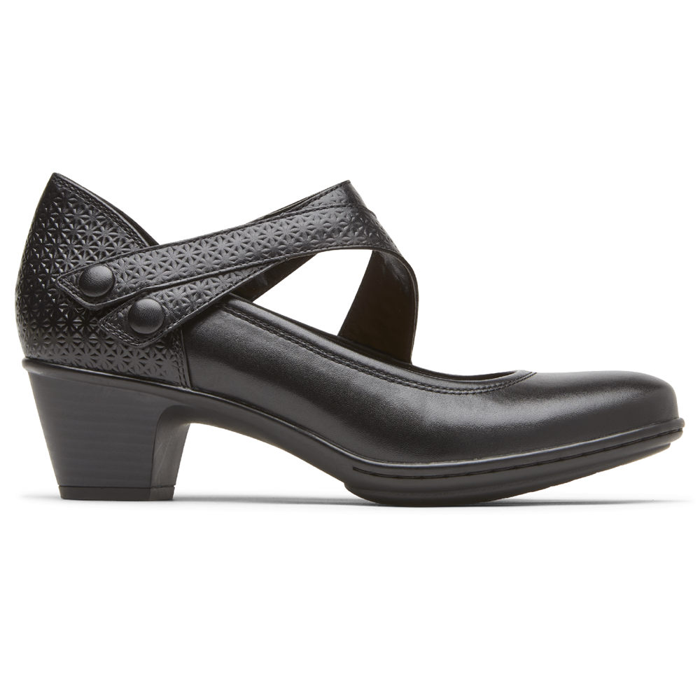 Rockport Womens Cobb Hill Kailyn Asymmetrical Mary Jane - Wedges Black - PMF236048